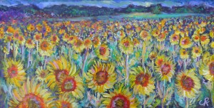 Sunflowers in field